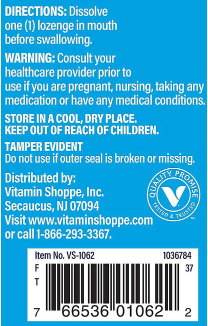 The Vitamin Shoppe Vitamin B12 1,000mcg Dissolvable Lozenges – Energy Metabolism, Nervous System & Red Blood Cell Support
