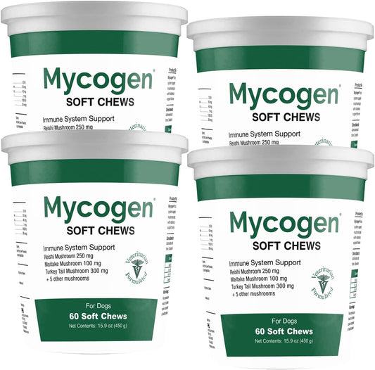 Mycogen Soft Chews for Dogs – 8 Species Mushroom Blend for Immune Support – 240 Tasty Soft Chews