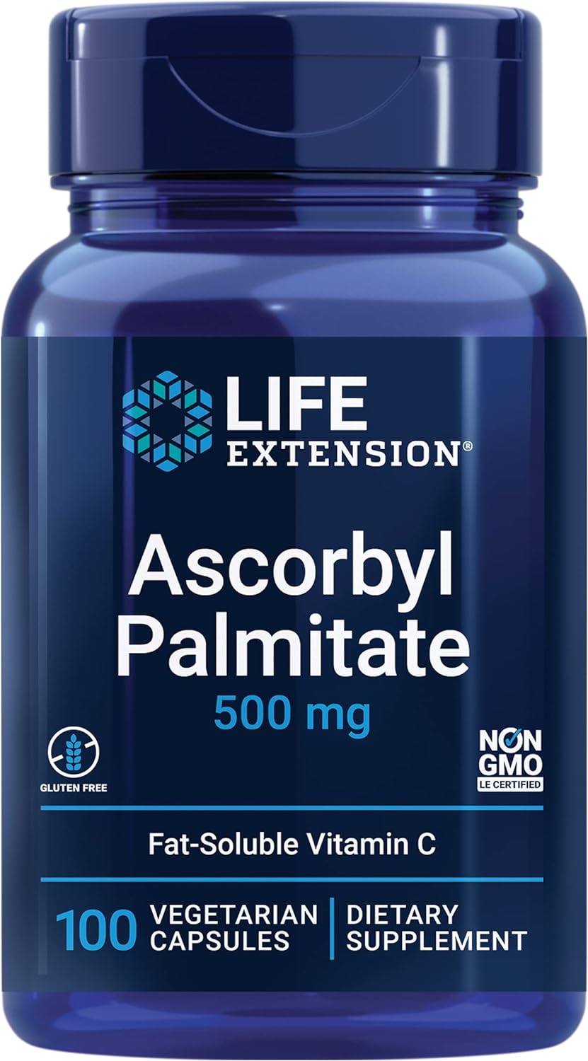 Life Extension Ascorbyl Palmitate 500mg – Fat-Soluble Vitamin C Food Supplement – 100 Capsules - görsel 1