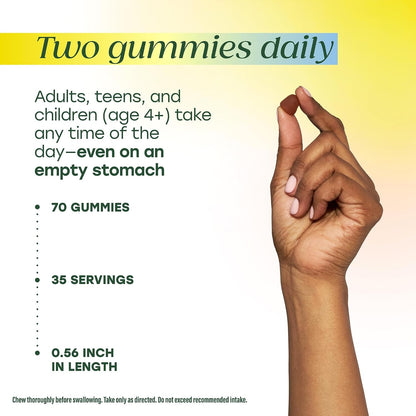 MegaFood C Defence Daily Vitamin C Gummies – Immune Support Supplement, Tangy Citrus, 70 Count (35 Servings)