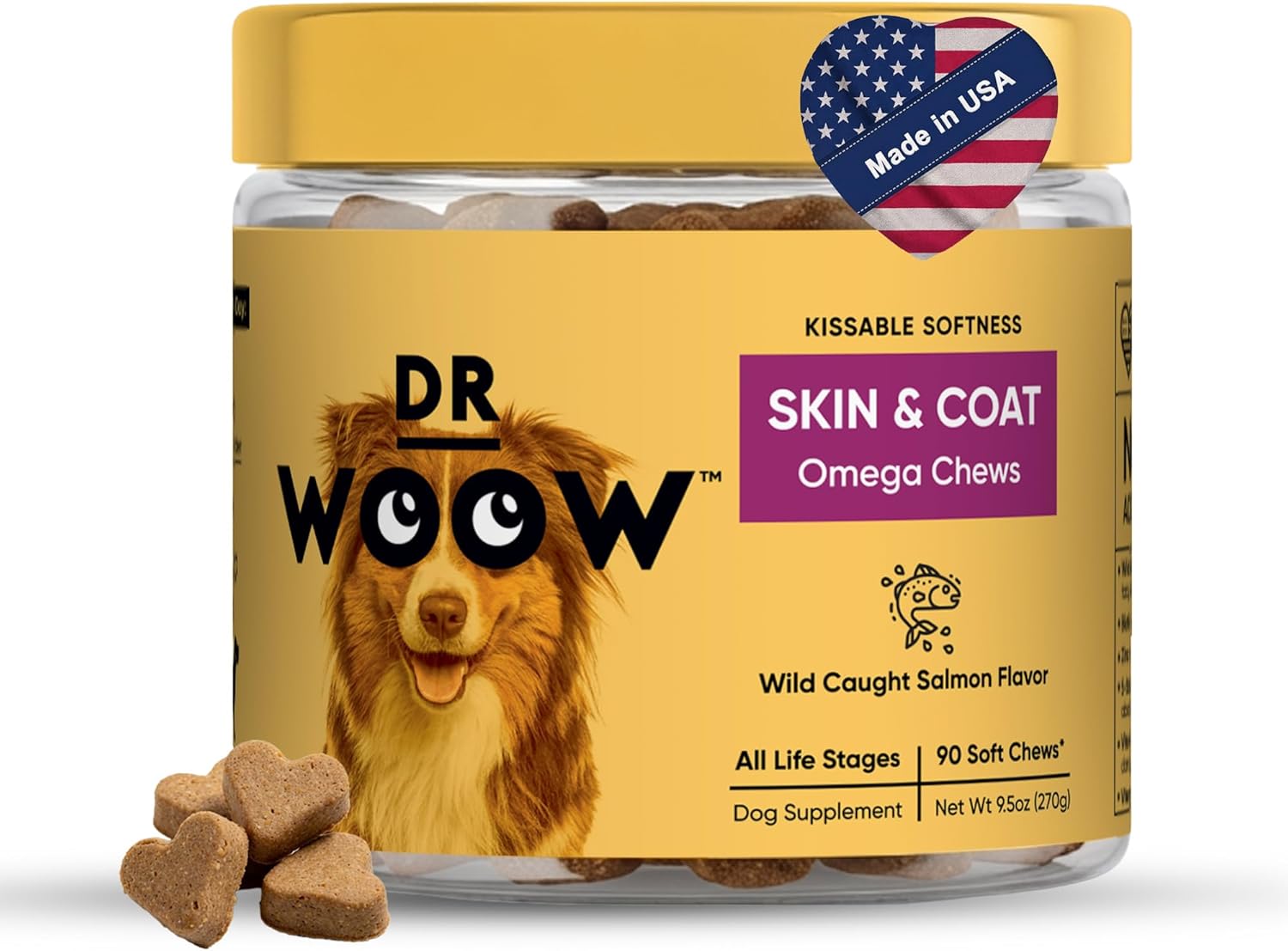DR WOOW Omega-3 Soft Chews for Dogs – Skin & Coat Support (90 Count) - görsel 1