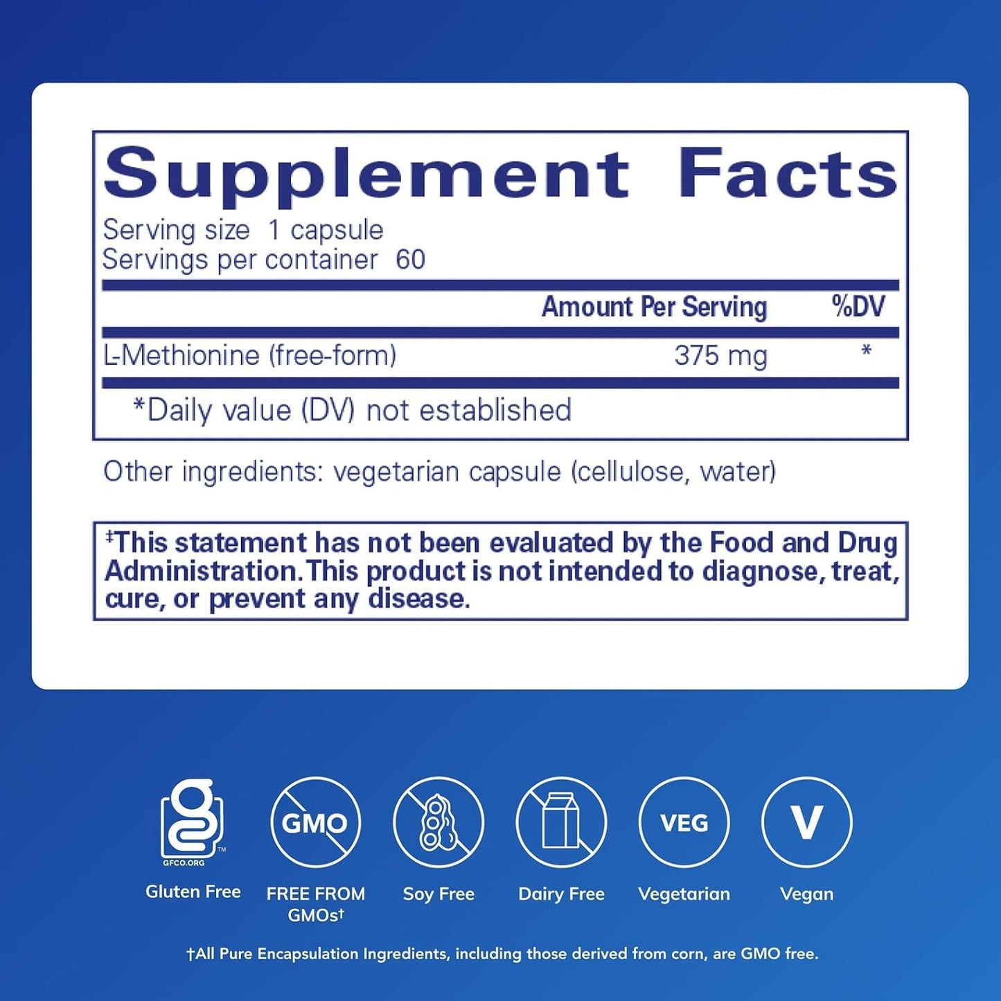 Pure Encapsulations L-Methionine – Amino Acid Supplement for Glutathione, Joints, Liver & Pancreas Support - görsel 2