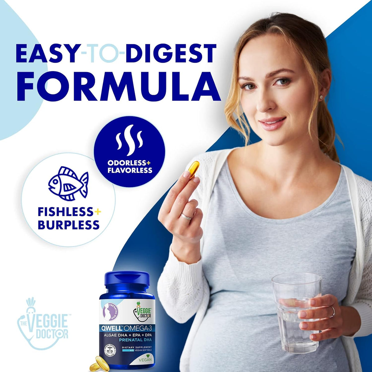 Vegan Prenatal Vitamins with DHA & Vitamin E – 60 Soft gel capsule Capsules - görsel 4