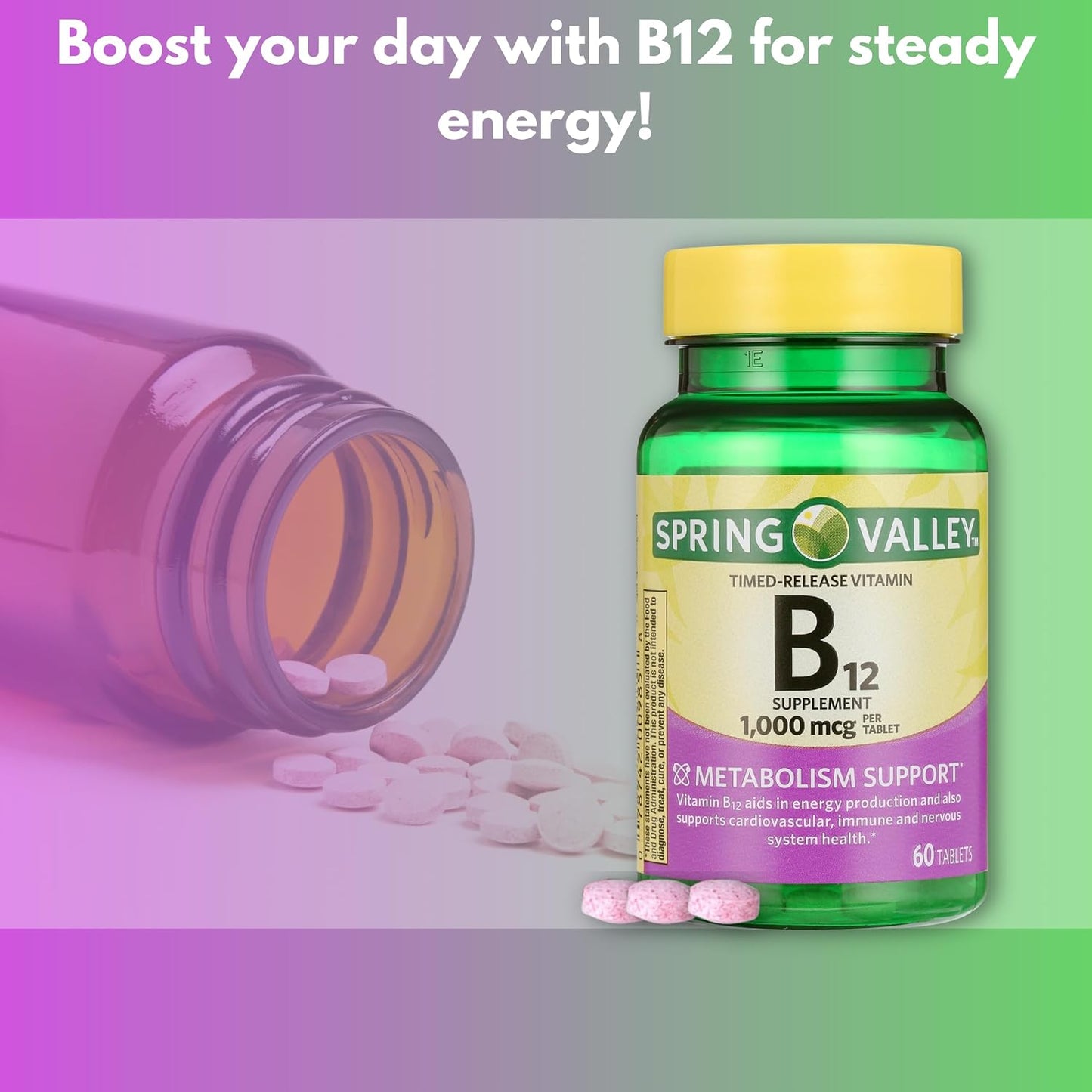 Vitamin B12 1000mcg Timed Release Tablets, 60 Tablets - görsel 4