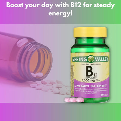 Vitamin B12 1000mcg Timed Release Tablets, 60 Tablets