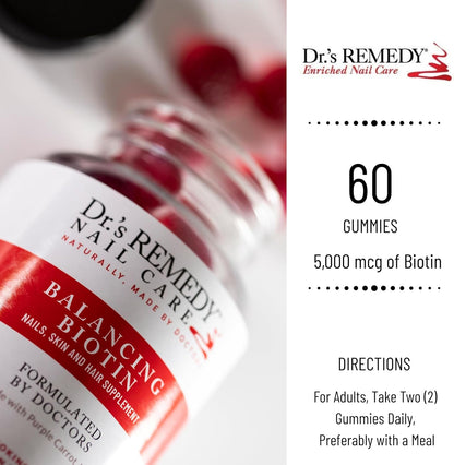 Dr.'s Remedy Biotin Gummies - 5,000 mcg for Hair, Skin and Nails - Vegan & Gluten-free