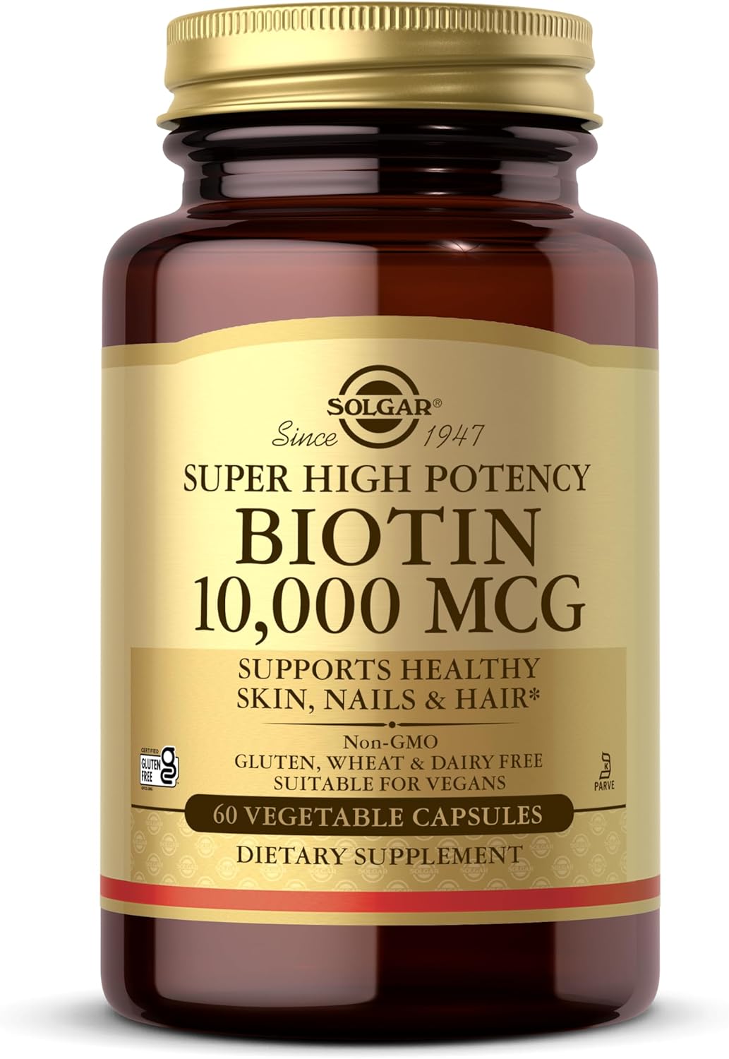 Solgar Biotin 10,000 mcg, 60 Vegetable Capsules - görsel 1