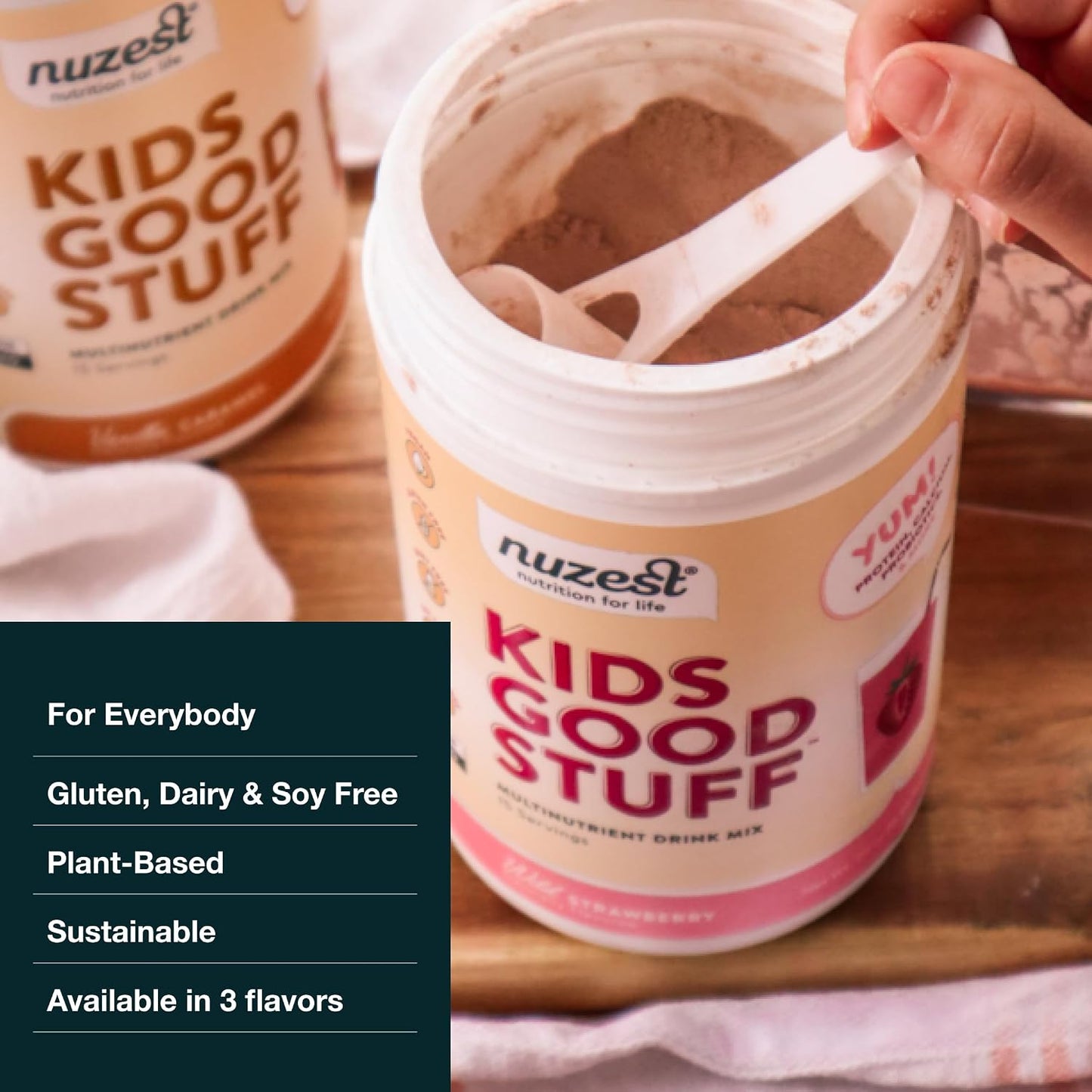 Nuzest Kids Good Stuff Vegan Smoothie Mix – Wild Strawberry – Multivitamin Supplement (225g) - görsel 8