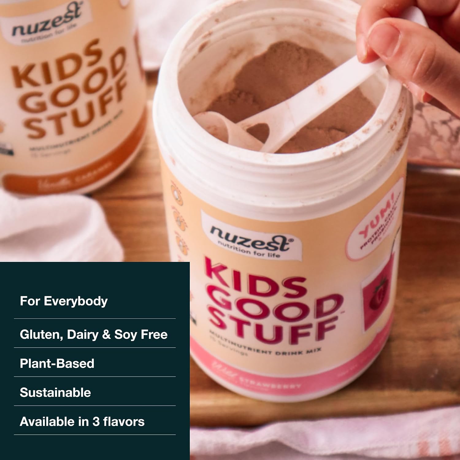 Nuzest Kids Good Stuff Vegan Smoothie Mix – Wild Strawberry – Multivitamin Supplement (225g) - görsel 8