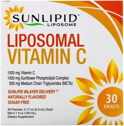 SunLipid Liposomal Vitamin C with MCT Oil – 30 Sachets, 5 ml Each