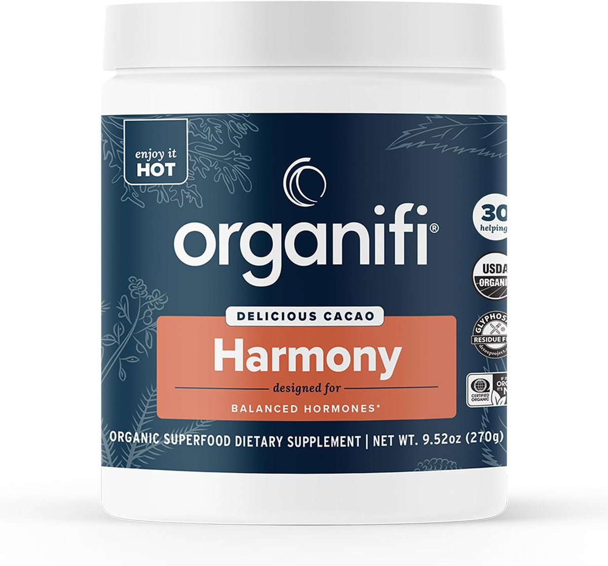Organifi Harmony - Hormone Support for Women with Organic Cacao Superfood Powder, 30 Servings - görsel 1