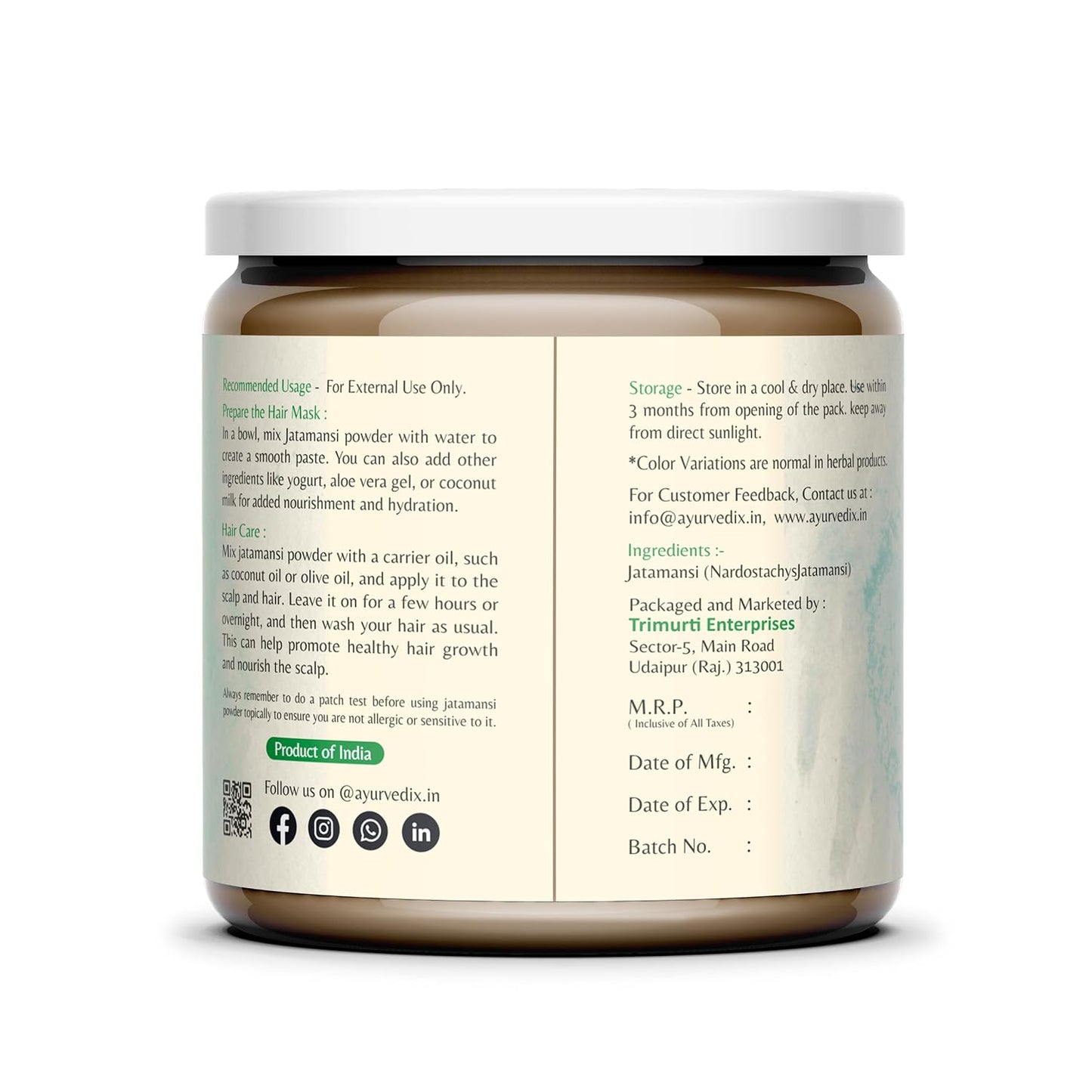 Jatamansi Organic Root Powder – Ayurvedic Hair Care (200g) - görsel 2