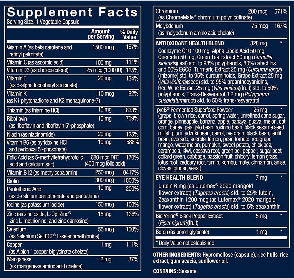 Vthrive Bioactive Multivitamin for Men – Daily Multivitamin with Vitamins, Minerals & Antioxidants for Energy and Immune Support, Gluten-free, 30 Capsules - görsel 2