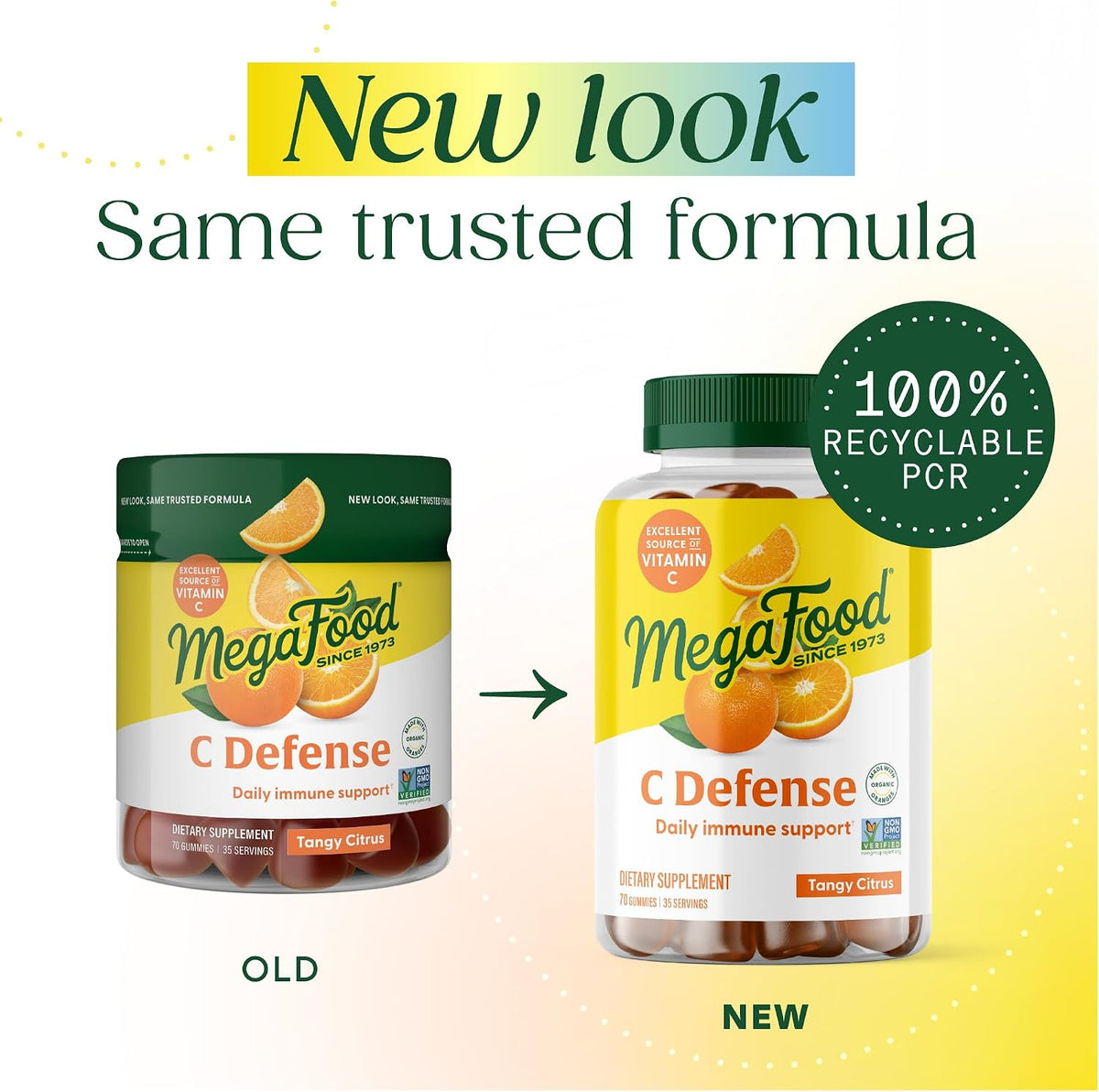 MegaFood C Defence Daily Vitamin C Gummies – Immune Support Supplement, Tangy Citrus, 70 Count (35 Servings) - görsel 2