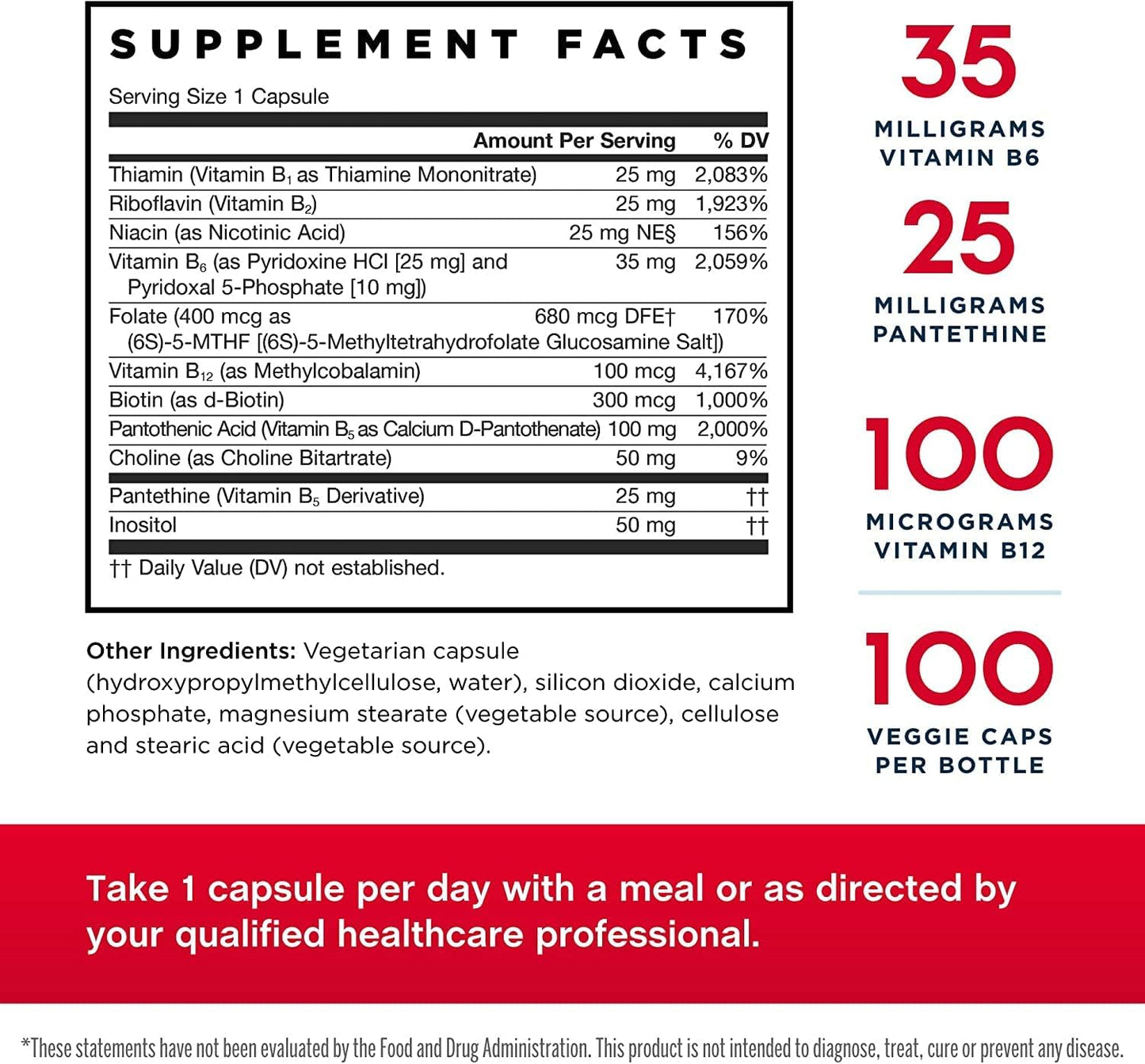 Jarrow Formulae B-Right - Low-Odour Vitamin B-Complex, 100 Veggie Capsules (Pack of 2) - görsel 2