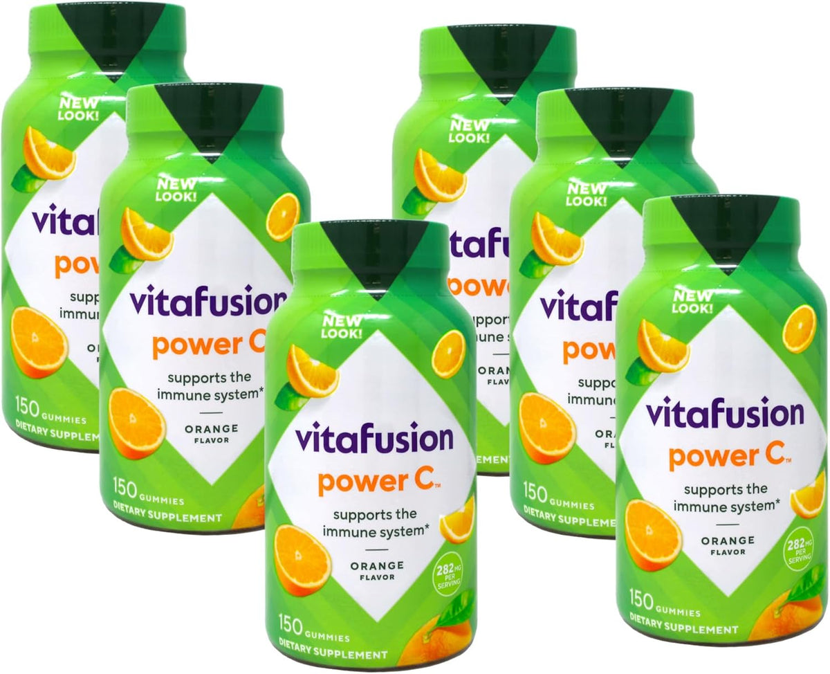 VitaFusion Power C Gummy Vitamins for Adults Absolutely Orange - 150 ct, Pack of 6 - görsel 1