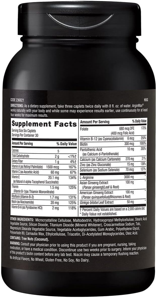 GNC Men's ArginMax Sexual Health Supplement - 180 Tablets - görsel 2