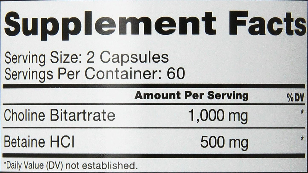 Roex Choline Bitartrate Supplement, 120 Capsules - görsel 4