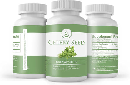 PURE ORIGINAL INGREDIENTS Celery Seed 100 Capsules