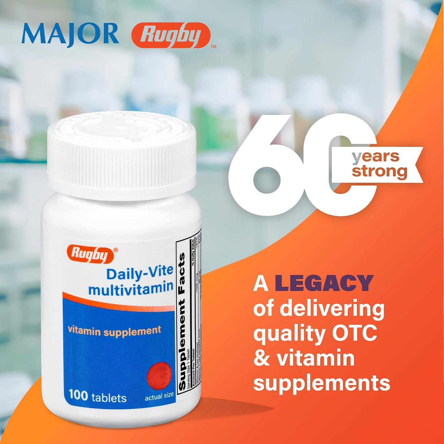 Rugby Daily-Vite Multivitamin – Daily Vitamin Supplement – 100 Tablets (2 Pack) - görsel 2