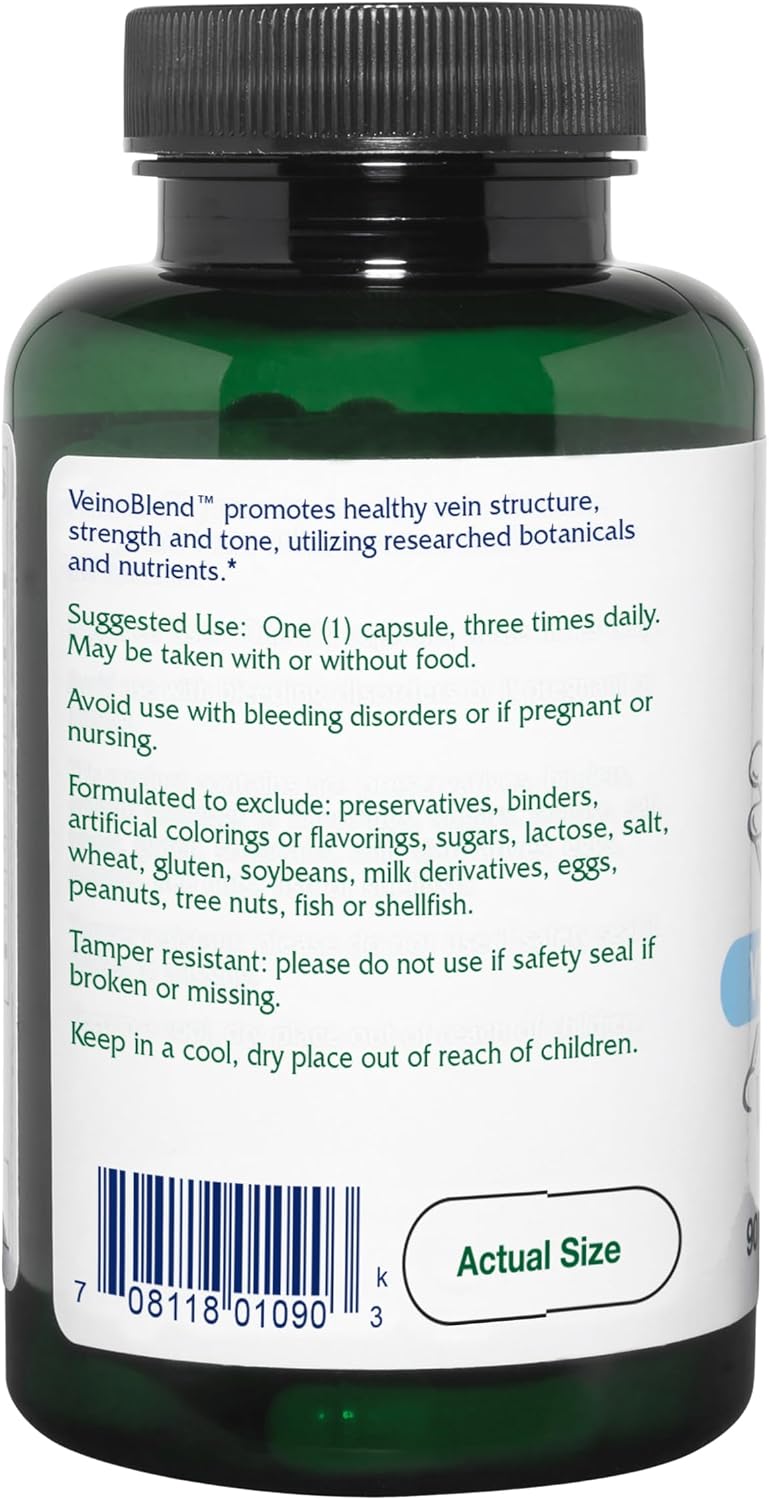 Vitanica VeinoBlend - Circulation Support for Healthy Blood Flow, Vein and Capillary Function - Vegan - 90 Capsules - görsel 3