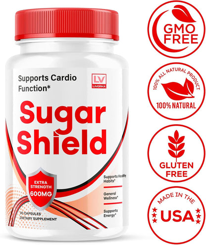 (2 Pack) Sugar Shield, Sugar Shield Blood Support, Sugar Shield Tablets, Sugar Shield Capsules, Sugar Shield Natural Formula, SugarShield, Sugar Shield Advanced Formula, Sugar Shield Reviews, 60 Capsules