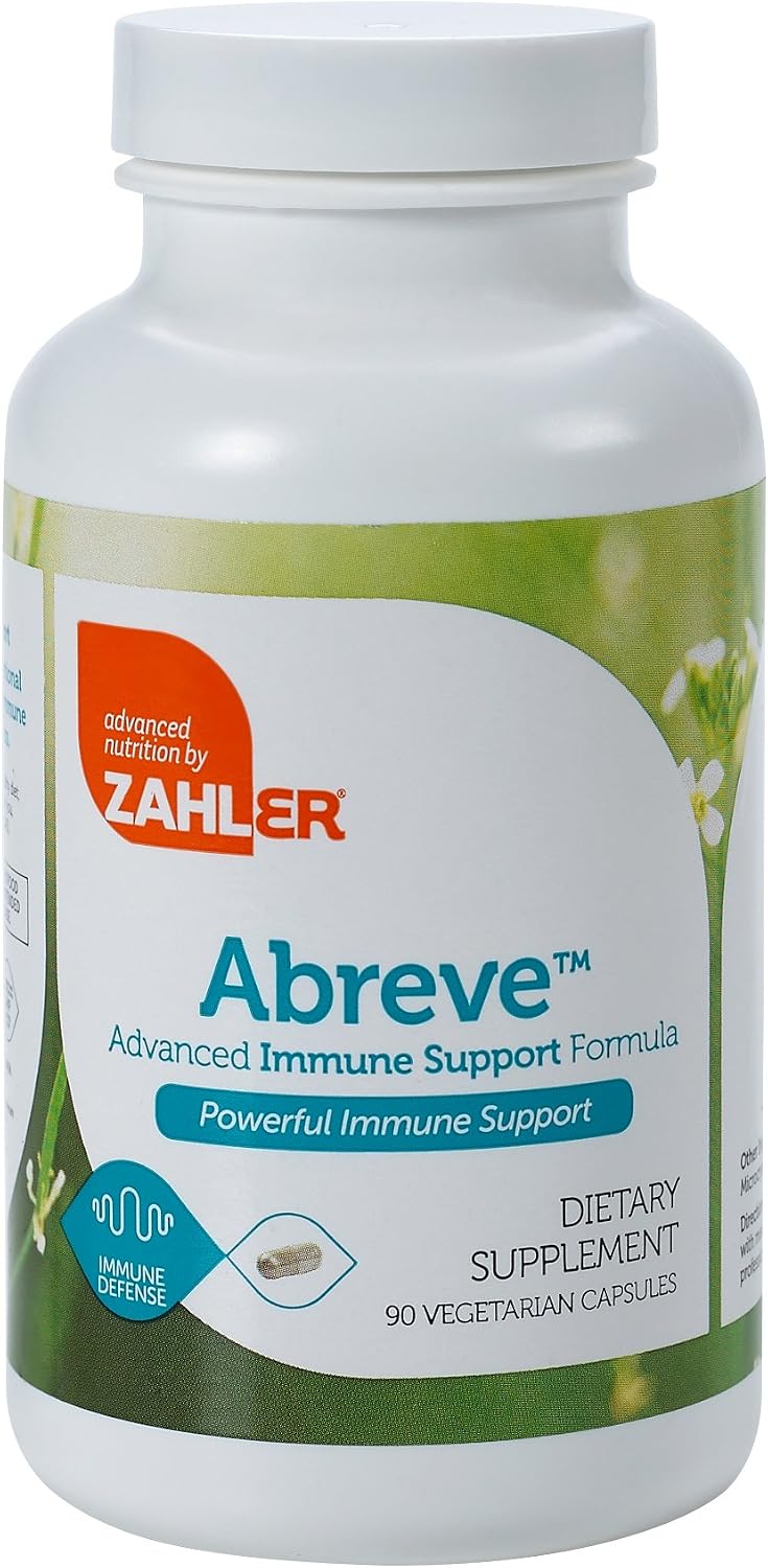Zahler ImmunAbreve, Powerful Immune System Support, Contains Vitamin C Pantothenic Acid Echinacea and More, Certified Kosher (90 Capsules) - görsel 1