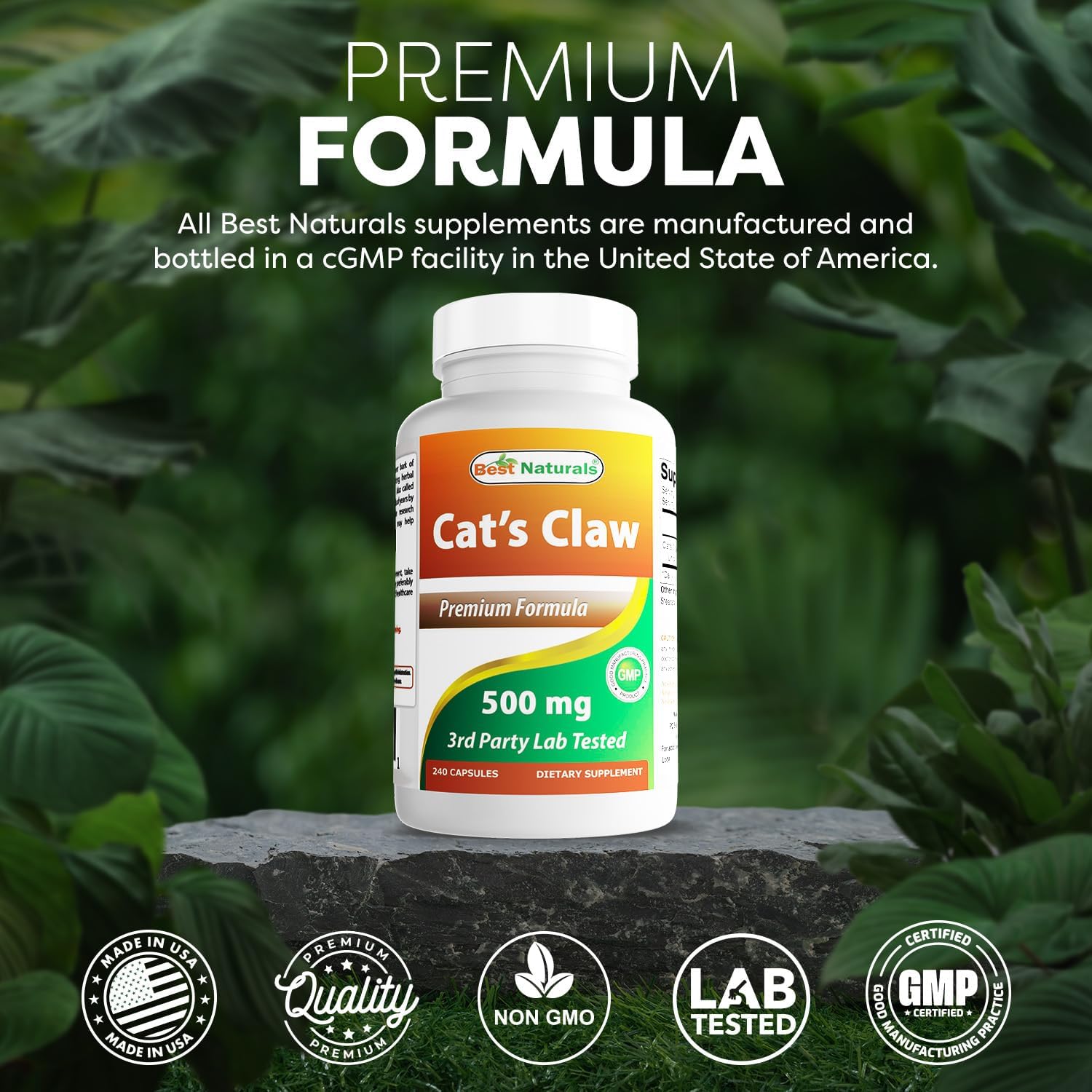 Best Naturals Cat's Claw Capsules, 500 mg, 240 Capsules - görsel 5