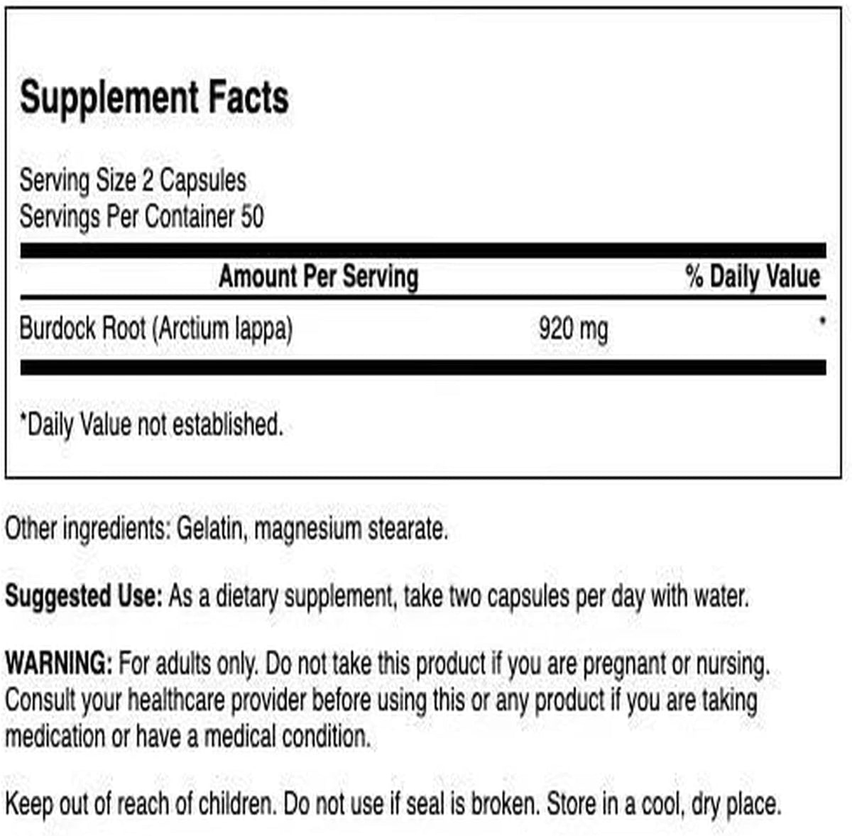 Swanson Burdock Root – Kidney & Liver Support – 460 mg, 100 Capsules - görsel 2