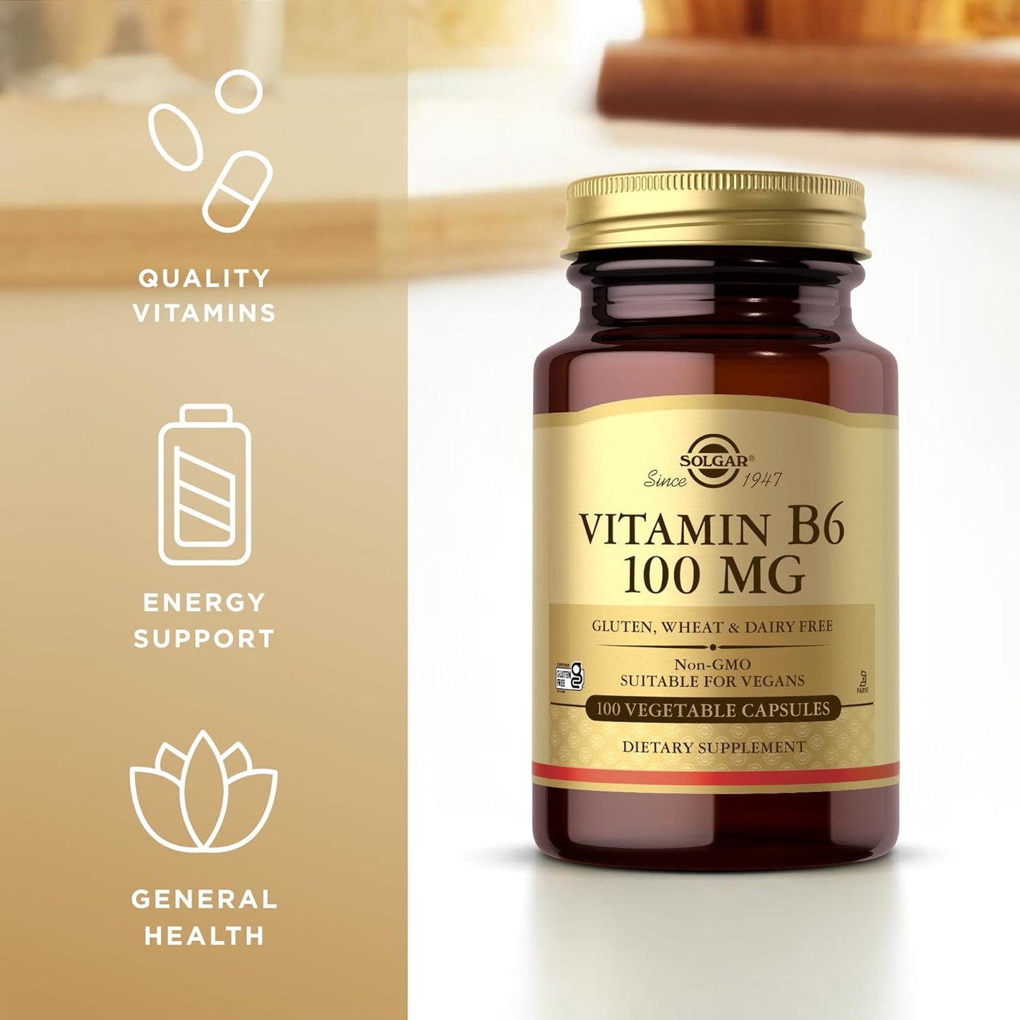 Solgar Vitamin B6 100 mg Vegetable Capsules - görsel 4