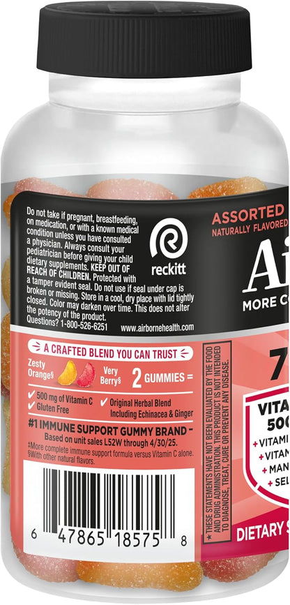 Airborne Kids Immune Support Gummies, Mixed Fruit Flavour, 21 Count