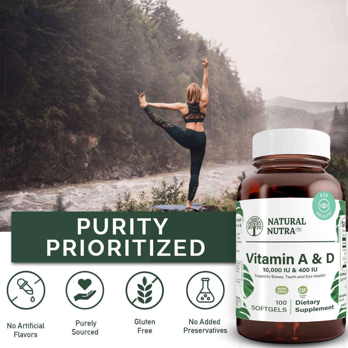 Natural Nutra Vitamin A & D - 10000 IU / 400 IU, 100 Softgels - görsel 4