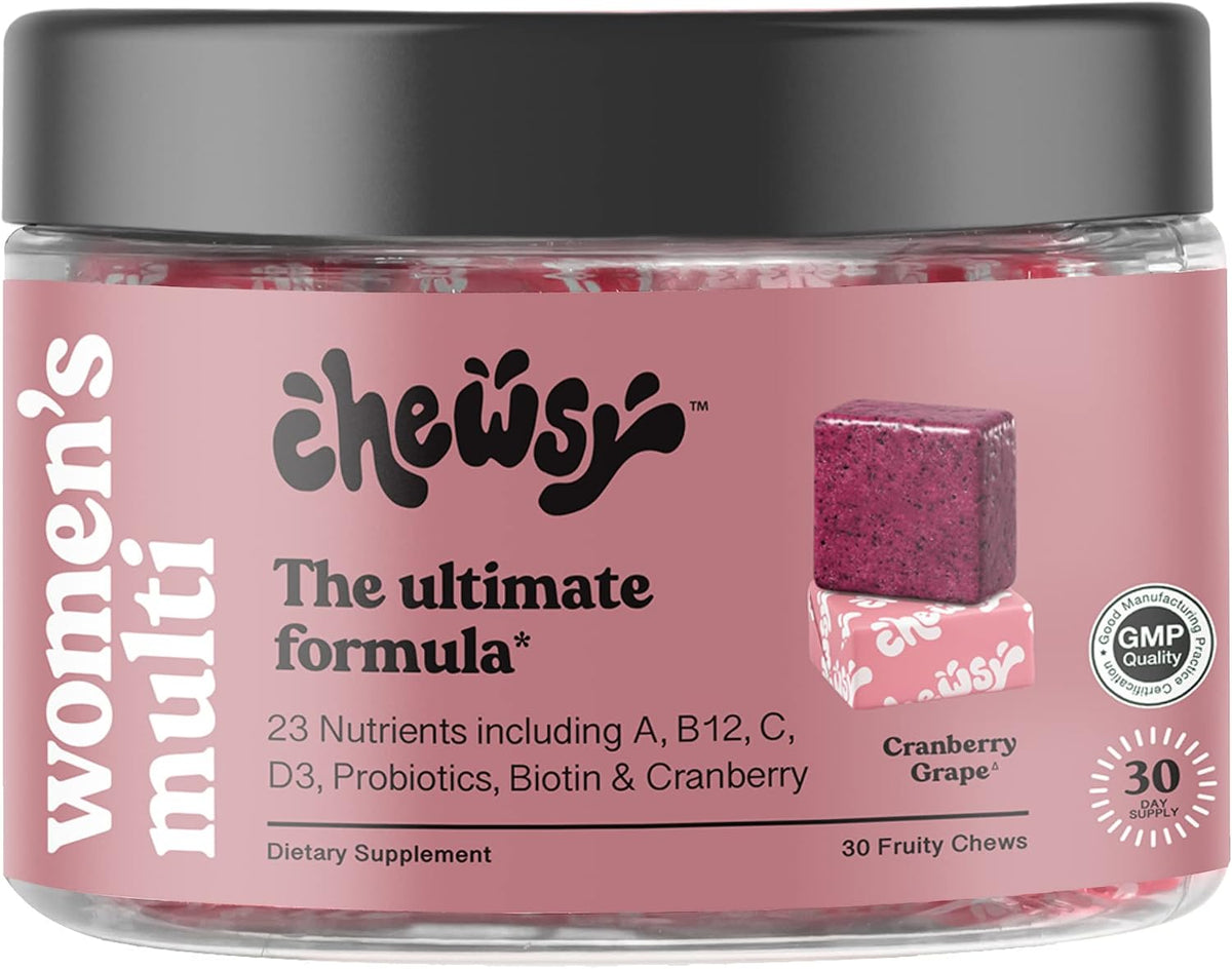CHEWSY Women's Multivitamin – Immune & Energy Support – 23 Nutrients with Probiotics, Biotin & Cranberry – 30-Day Supply - görsel 1