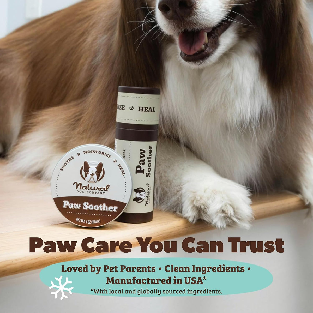 Natural Dog Company Paw Soother Balm Bundle (2 oz Tin & Travel Stick) - görsel 2