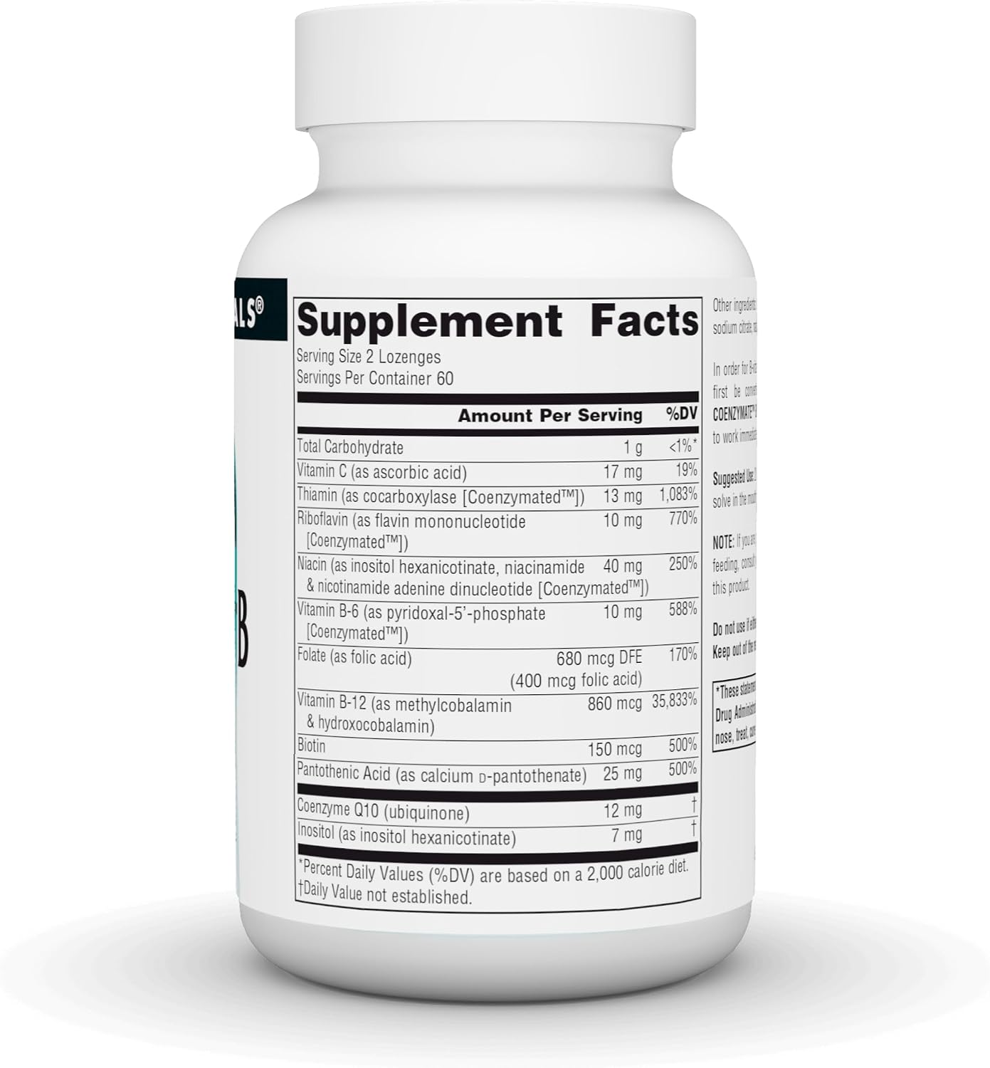 Source Naturals Coenzymate B Complex - Peppermint Flavour - 120 Lozenges - görsel 3