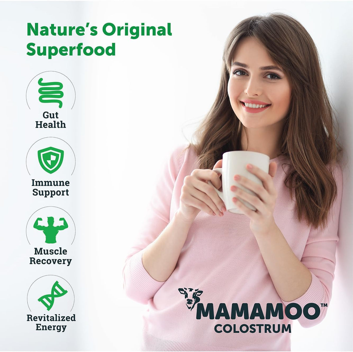 MamaMoo Colostrum Powder - Grass Fed, Non-GMO Verified, >50% IgG (120 Capsules) - görsel 4
