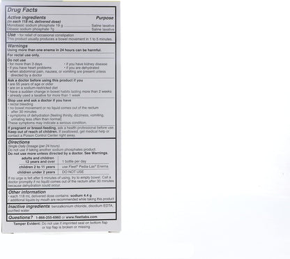 Fleet Laxative Saline Enema with Gentle Glide Tip – 133 ml Bottles (Pack of 3)