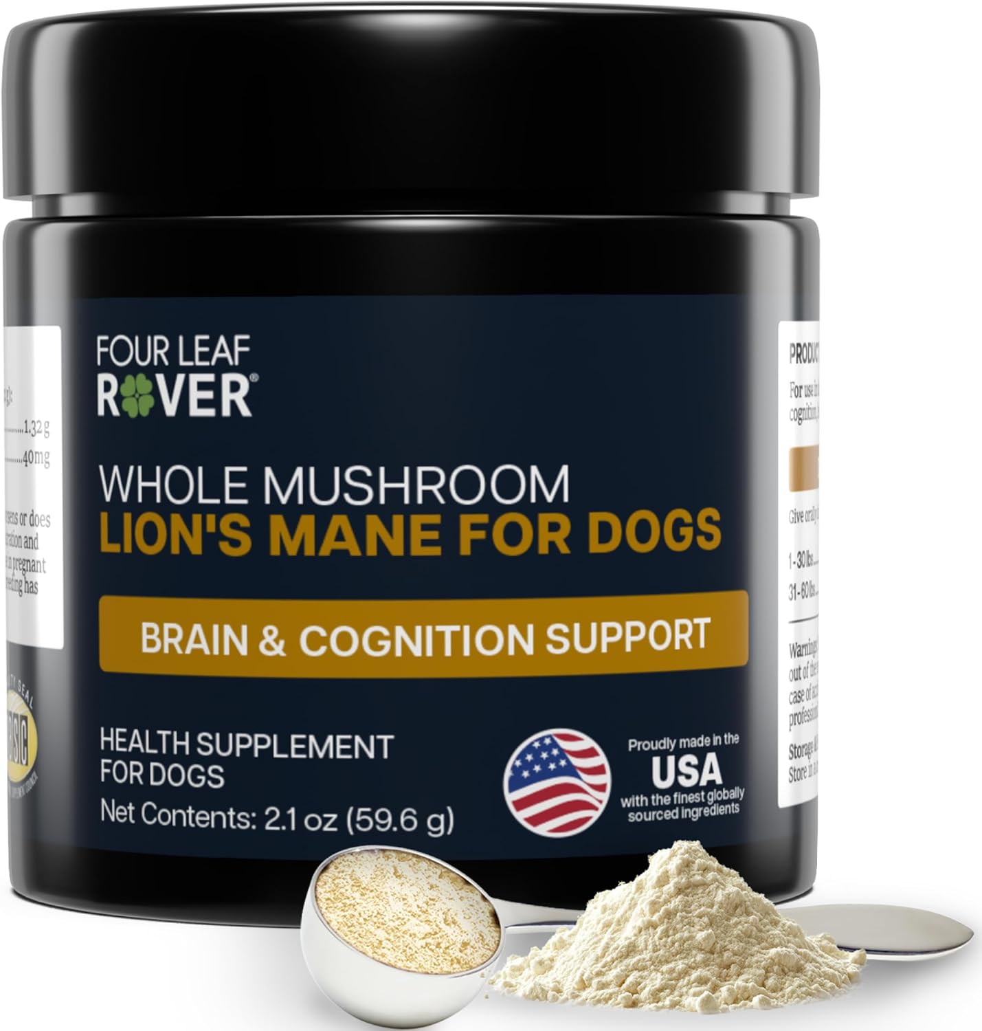 Lion's Mane Mushrooms for Dogs - Organic Whole Mushroom Supplement, Supports Brain and Nervous System, 60-Day Supply - görsel 1