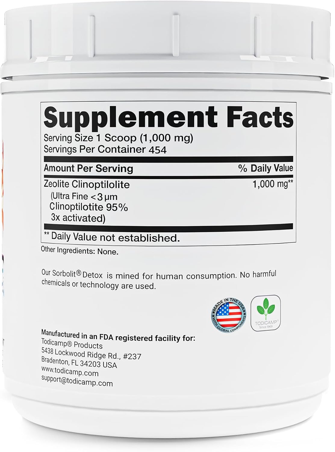 TODICAMP Zeolite Detox Sorbolit – Zeolite Binder Supplement for Full Body Detox – Gut Cleanse, Cellular and Liver Detox (1 Pound (Pack of 1)) - görsel 2