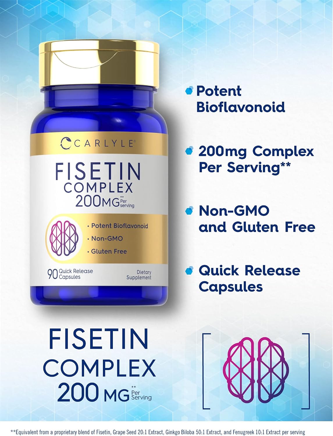 Carlyle Fisetin Complex Supplement - 90 Capsules - görsel 3