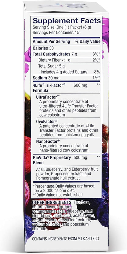 4Life RioVida Stix Superfruit Immune Support Drink Mix, 15 Packets