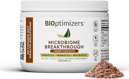 Microbiome Breakthrough Gut Support Powder – Vegetarian Vanilla – with Probiotics, Prebiotics and IgY Max – 30 Servings