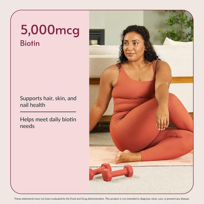 Bariatric Advantage Biotin 5,000 mcg - for Bariatric Surgery Patients - Easy-to-Digest Mini Capsules - Hair, Skin and Nails Support - 90 Count