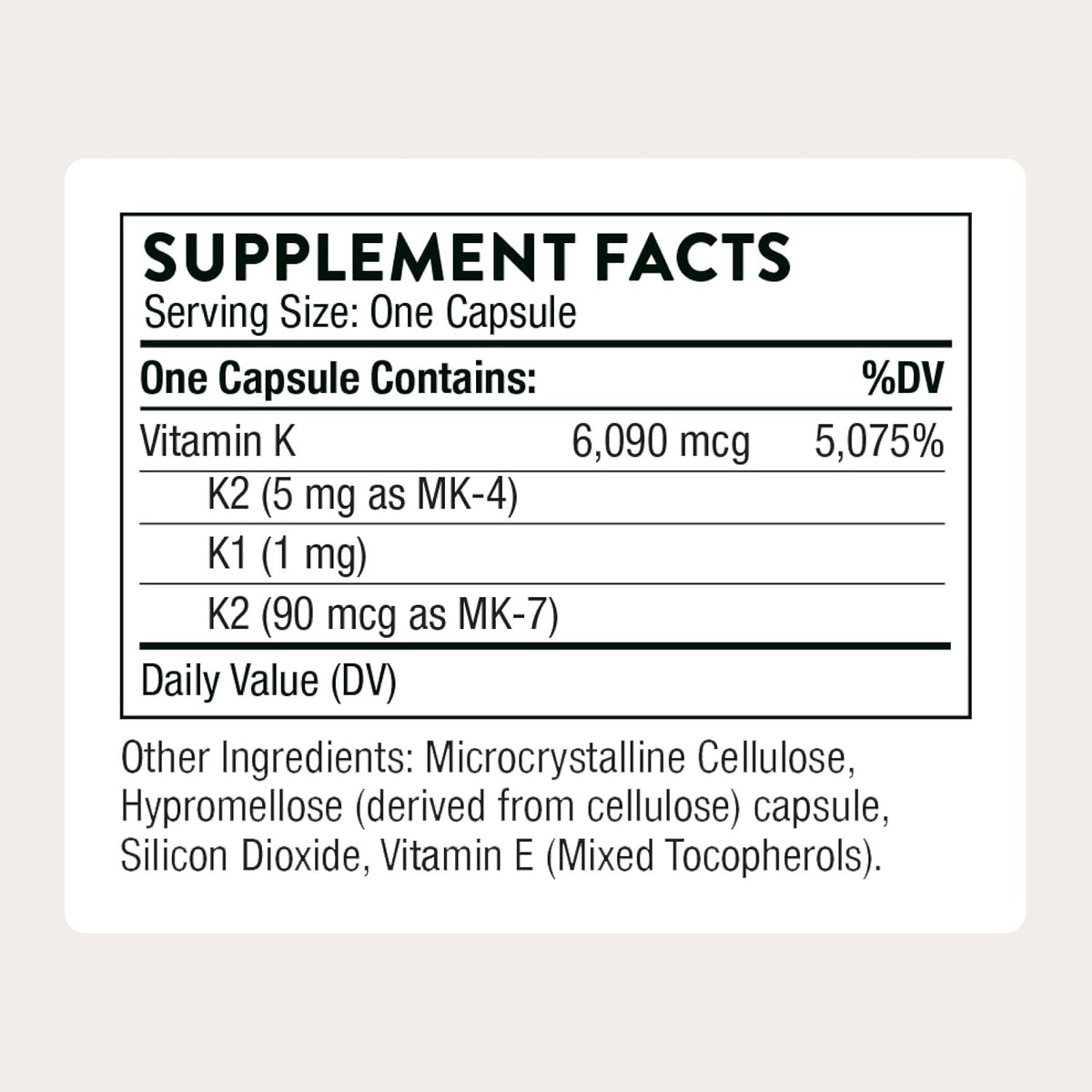 THORNE Vitamin K - Vitamins K1 and K2 (as MK-4 and MK-7) - 60 Capsules - görsel 2