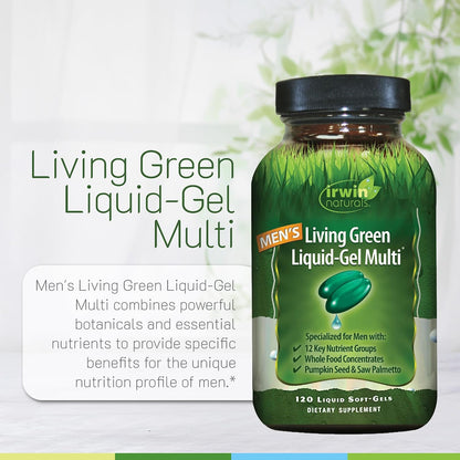 Irwin Naturals Men's Living Green Daily Multivitamin - 120 Liquid Softgels