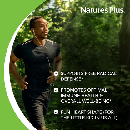 NaturesPlus Lovites Chewable Vitamin C - 500mg, Natural Fruit Flavour, 90 Heart-Shaped Tablets