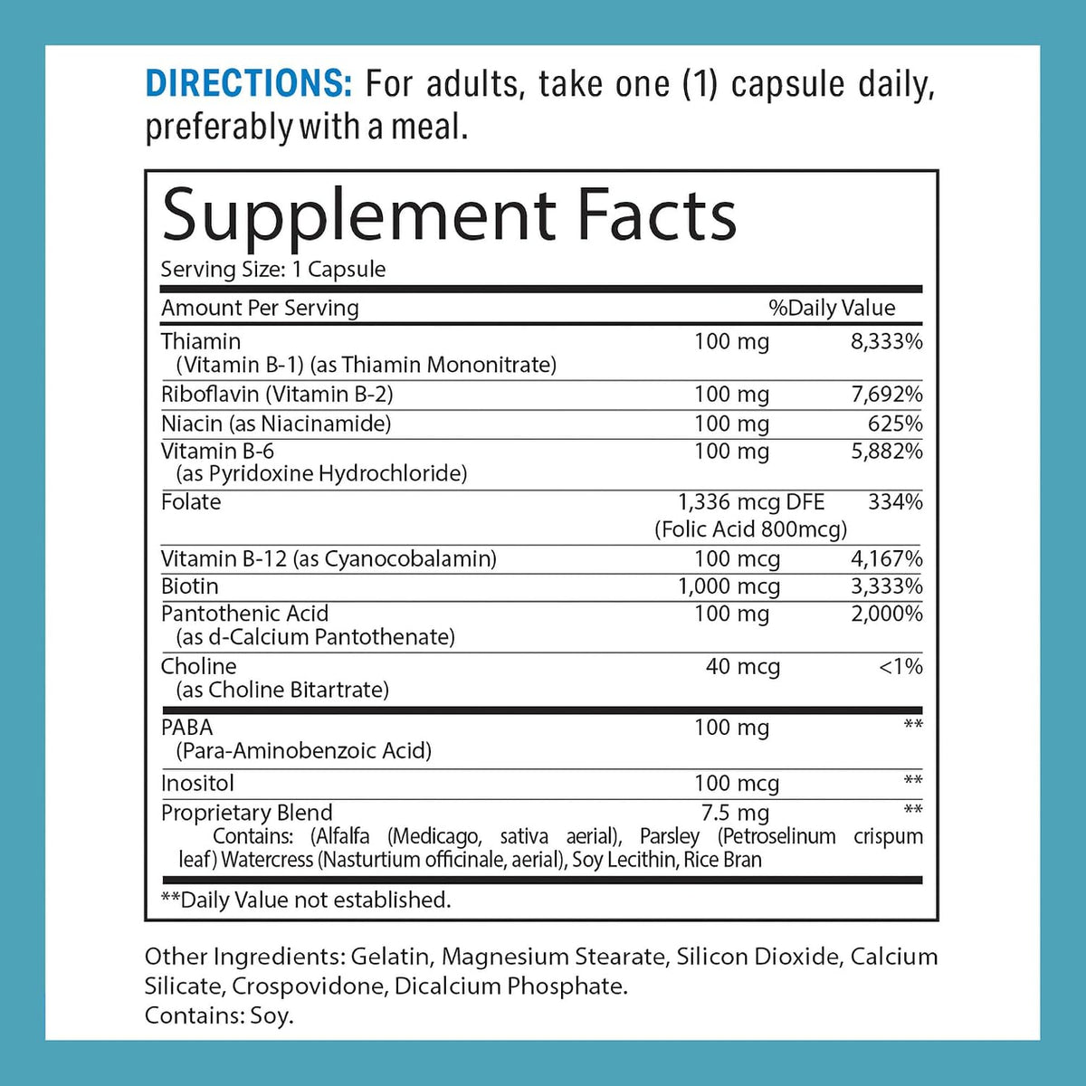 Vitamin World B-Complex 100, B-Vitamins 200 Rapid Release Capsules - görsel 2