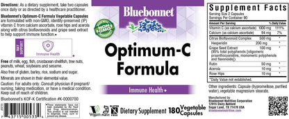 BlueBonnet Optimum C Formula Vitamin C 1000mg Vegetable Capsules, 180 Capsules
