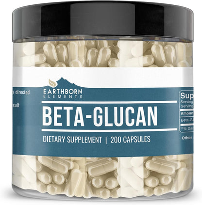 Earthborn Elements Beta Glucan, 200 Capsules, Pure and Undiluted, No Additives