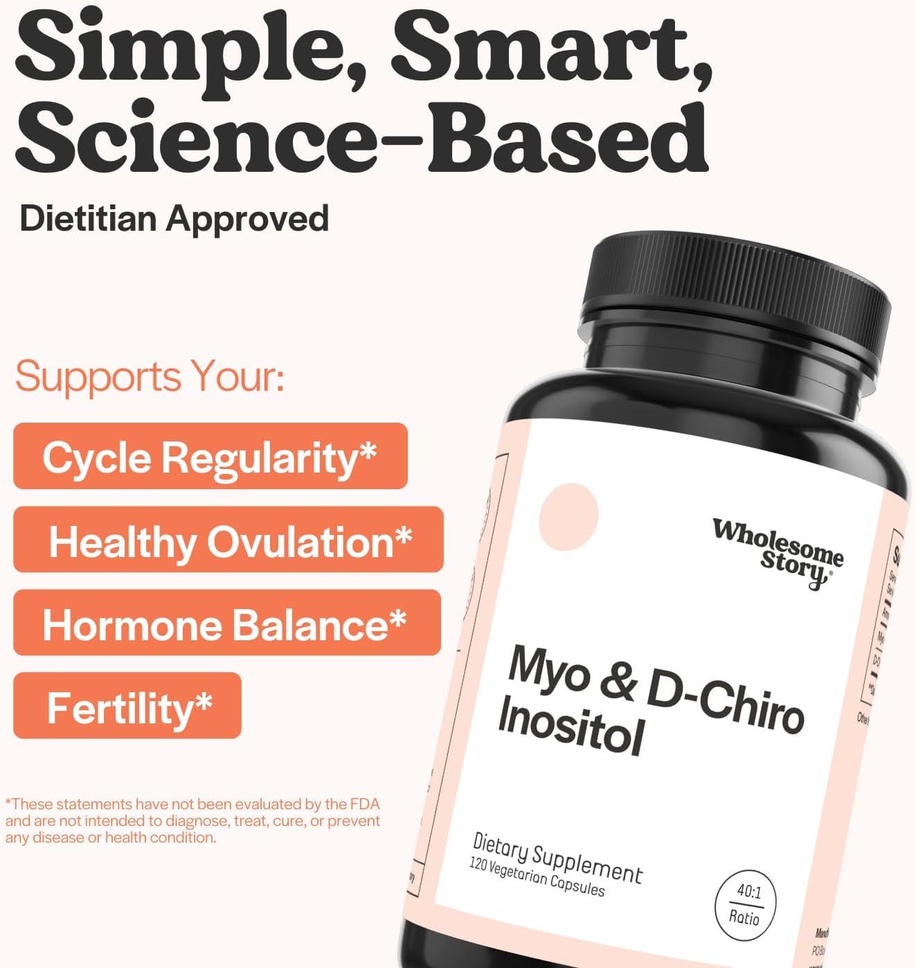 Wholesome Story Myo-Inositol & D-Chiro Inositol Supplement for Women – 40:1 Ratio, 30 Servings - görsel 2